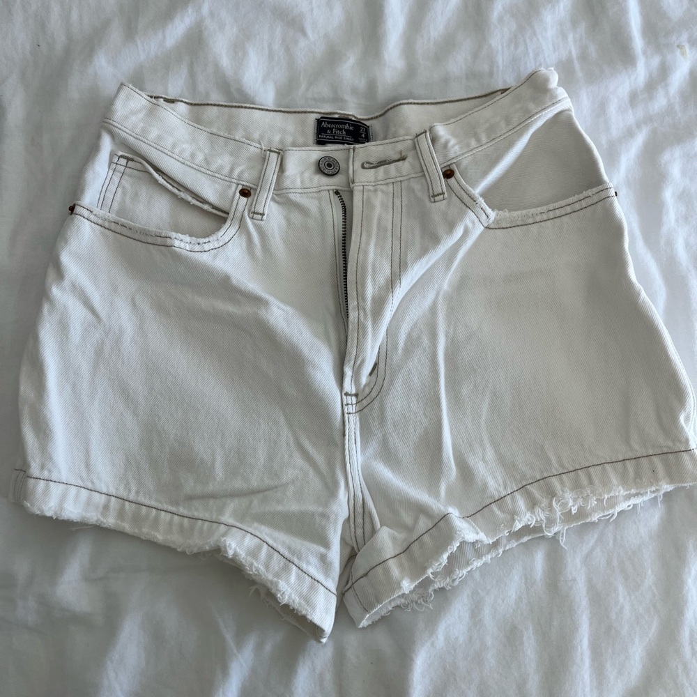 Abercrombie & Fitch White Denim Shorts